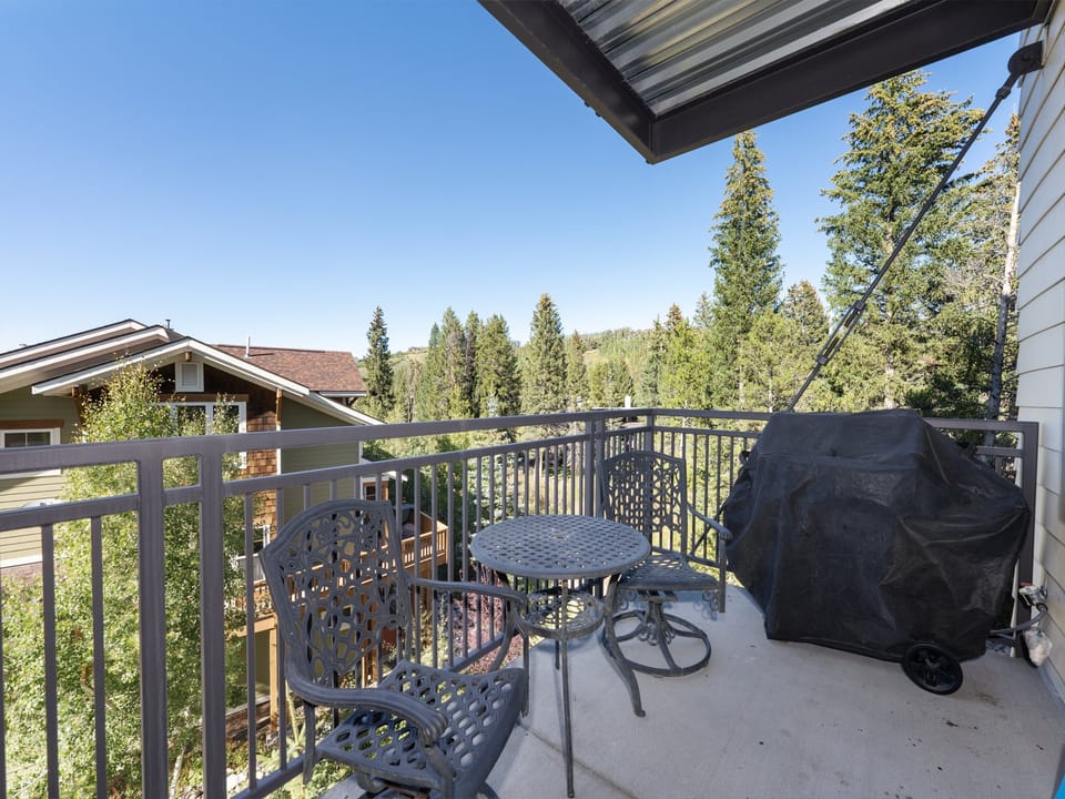 Outdoor Space with gas grill. Enjoy the cool mountain summer air!