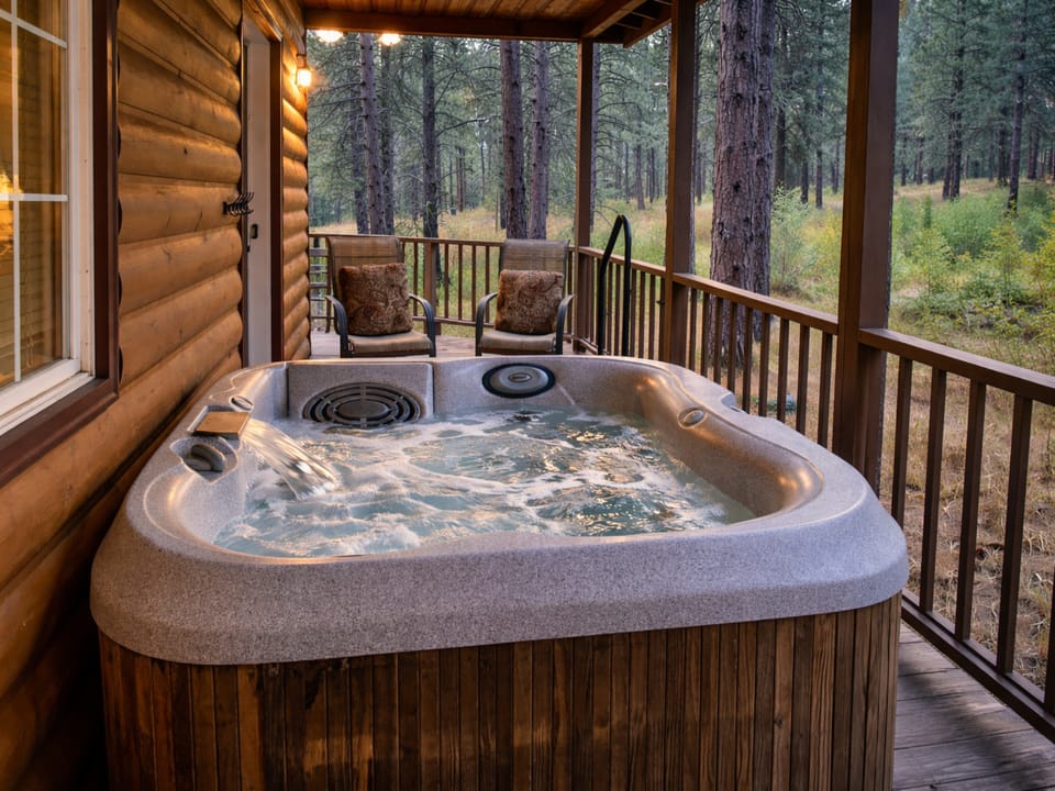 Private covered hot tub