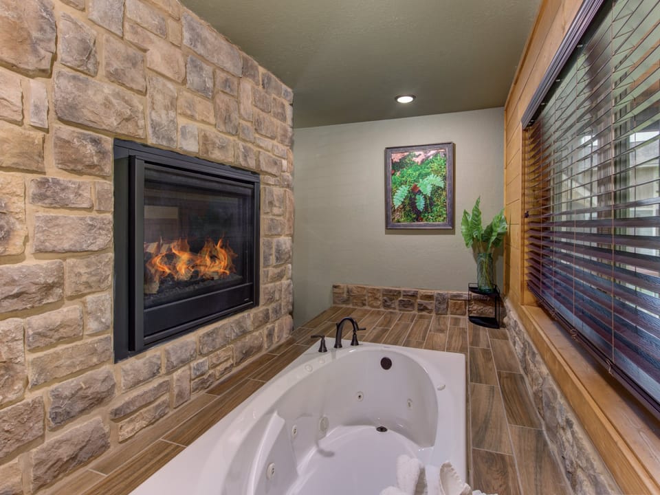 Fireside Jacuzzi in master bedroom