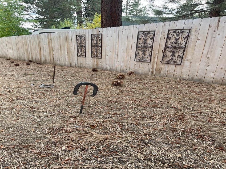 Horse Shoes-when there is no snow.