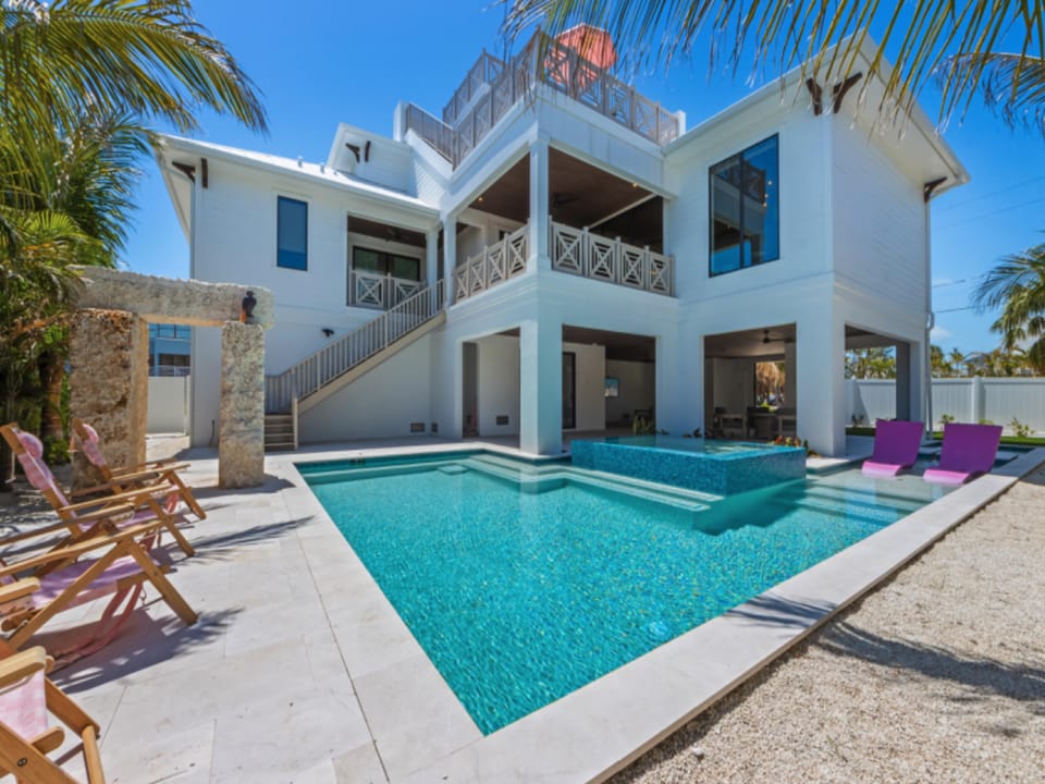 Spacious heated pool and spa