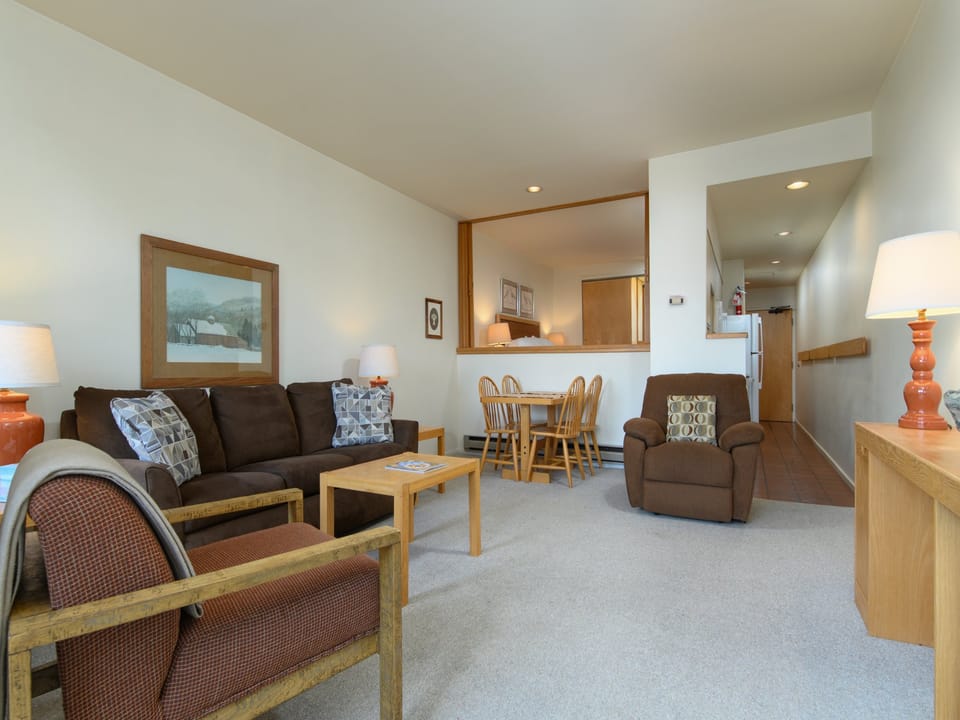 Open studio layout with a comfortable living area