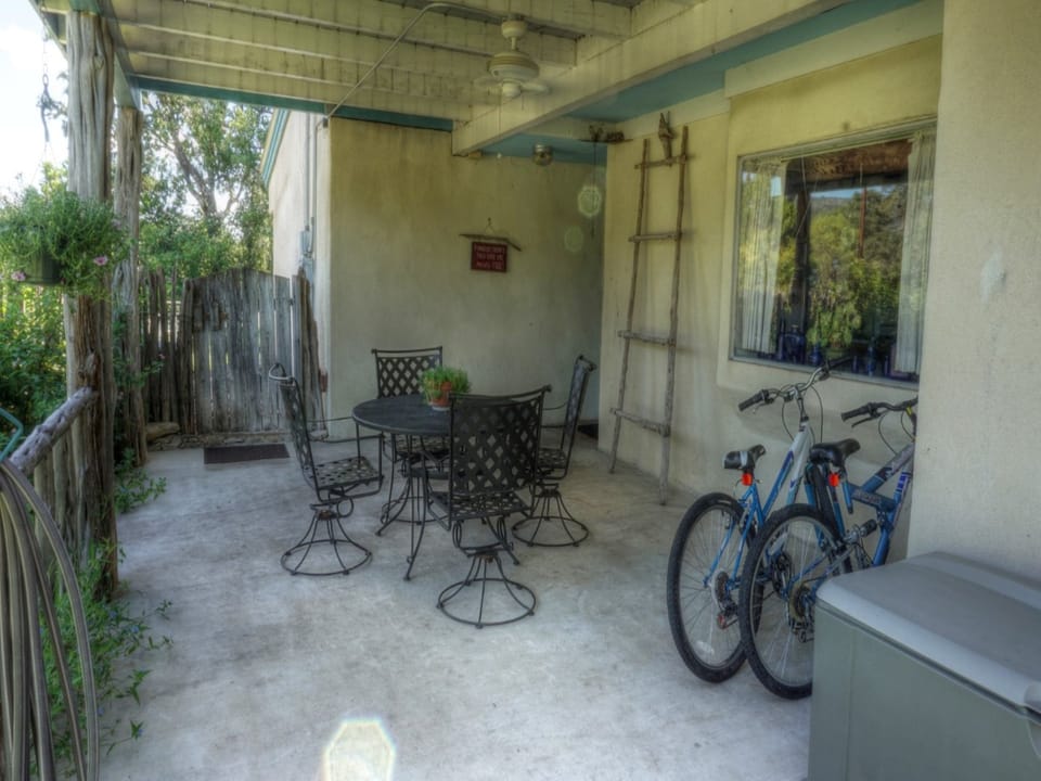 Relax on porch after a bike ride. Bring own bikes.