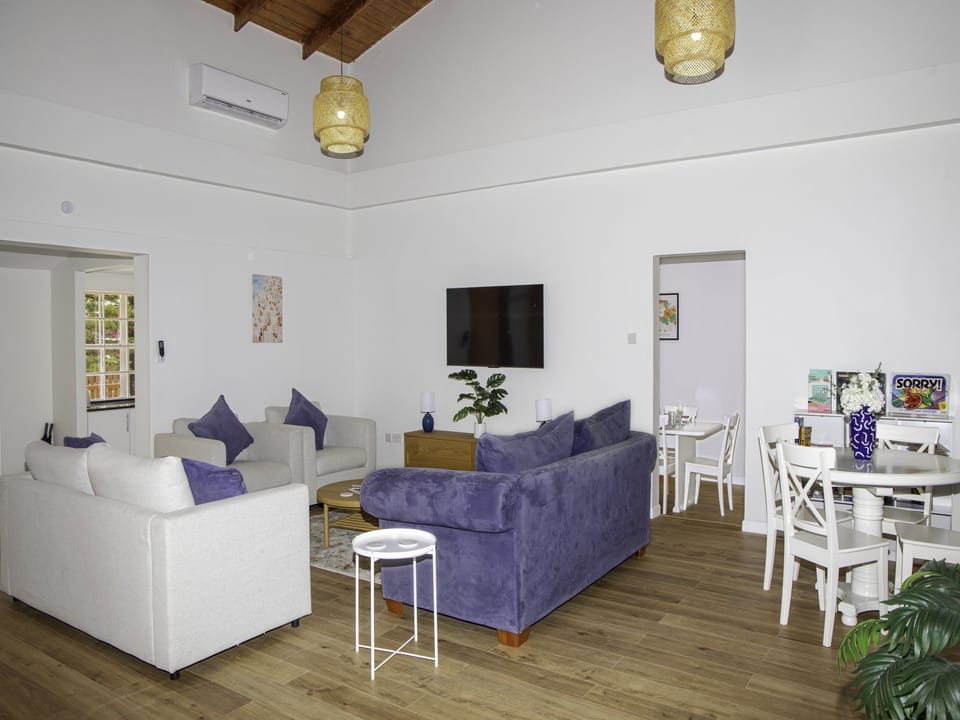 Large living room area with A/C & Smart TV