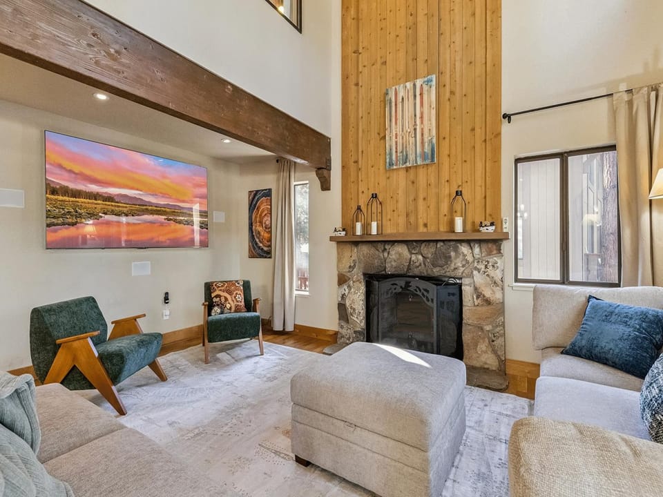 Living Room with 80 Inch Smart TV