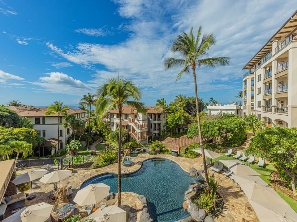 Pool and partial ocean view from the private lanai