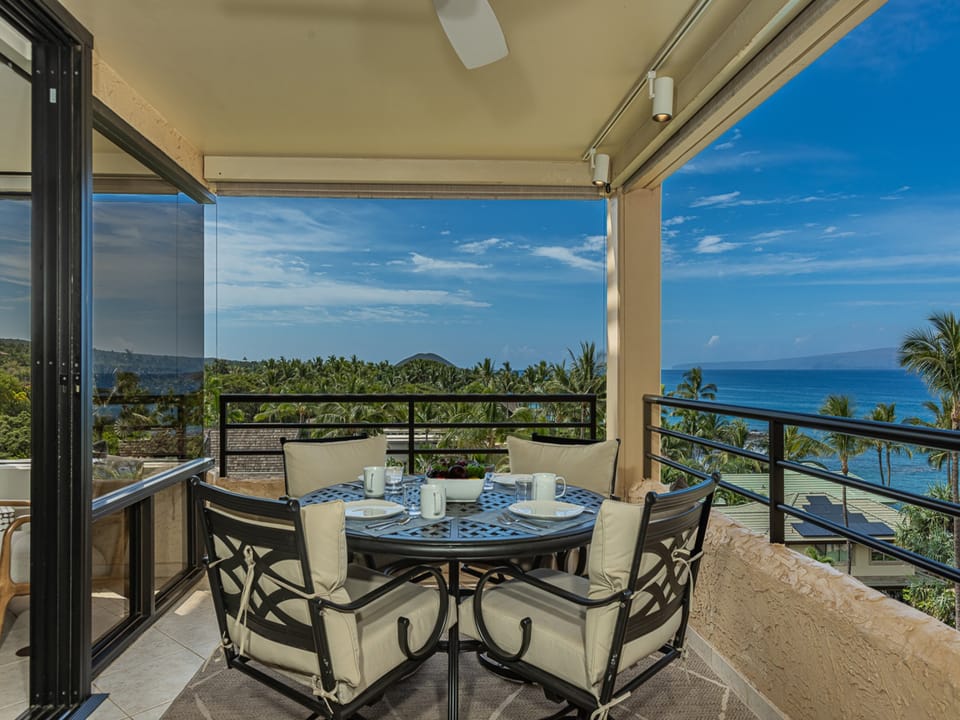 Relax on your private lanai with seating for four.