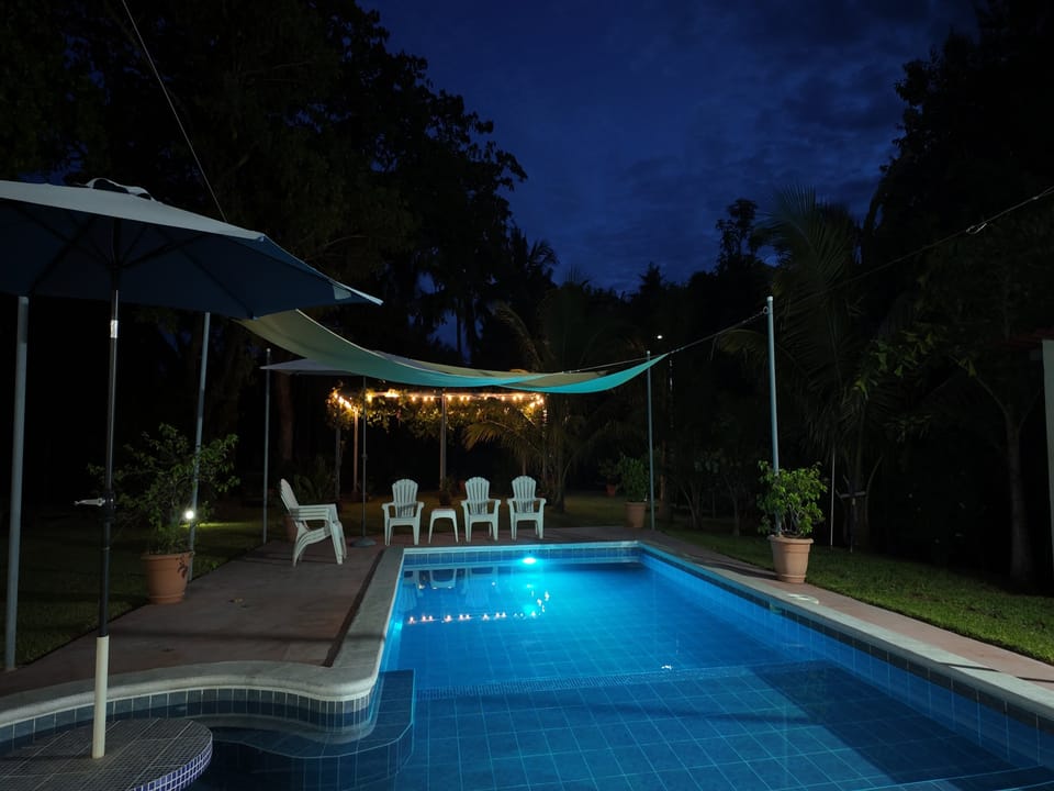 Pool at dusk