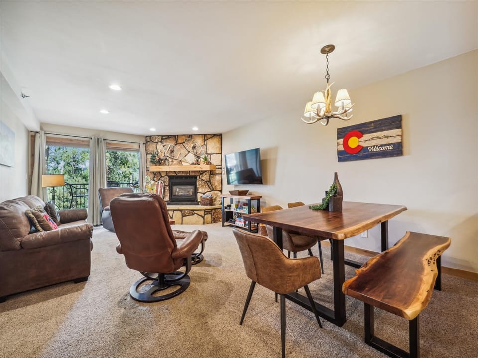 Dining and Living areas - Atrium 108 Breckenridge Vacation Rental