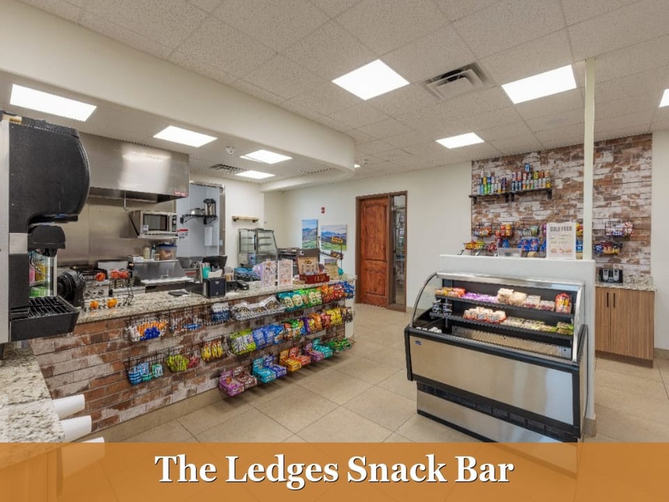 Come grab a quick snack, beverage, hot dog, or hamburger at the Ledges Snack Bar located next to the driving range.