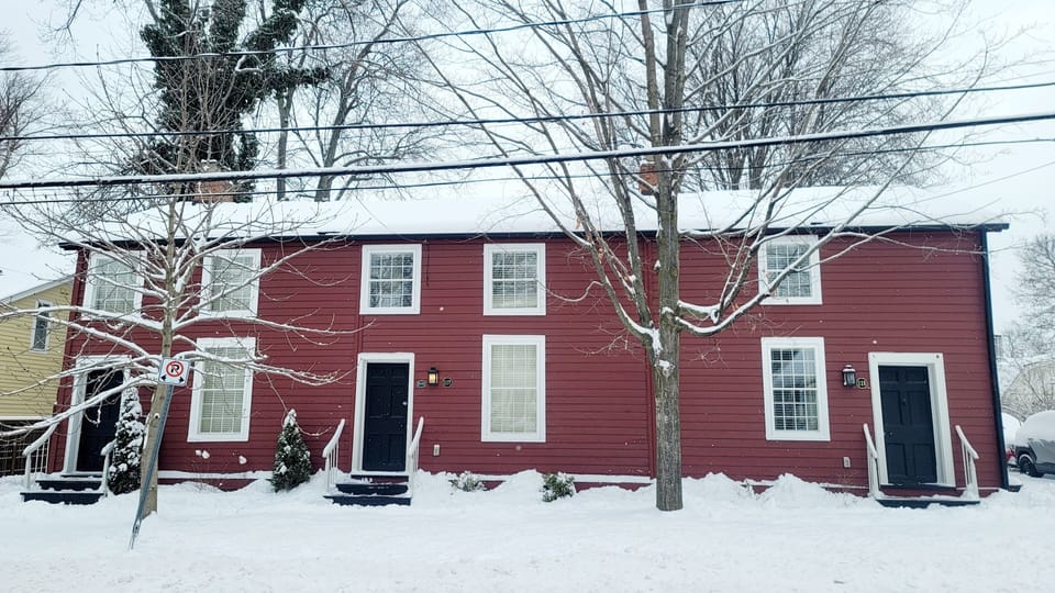 The only townhomes in NOTL's historic district. Three townhouses pictured.