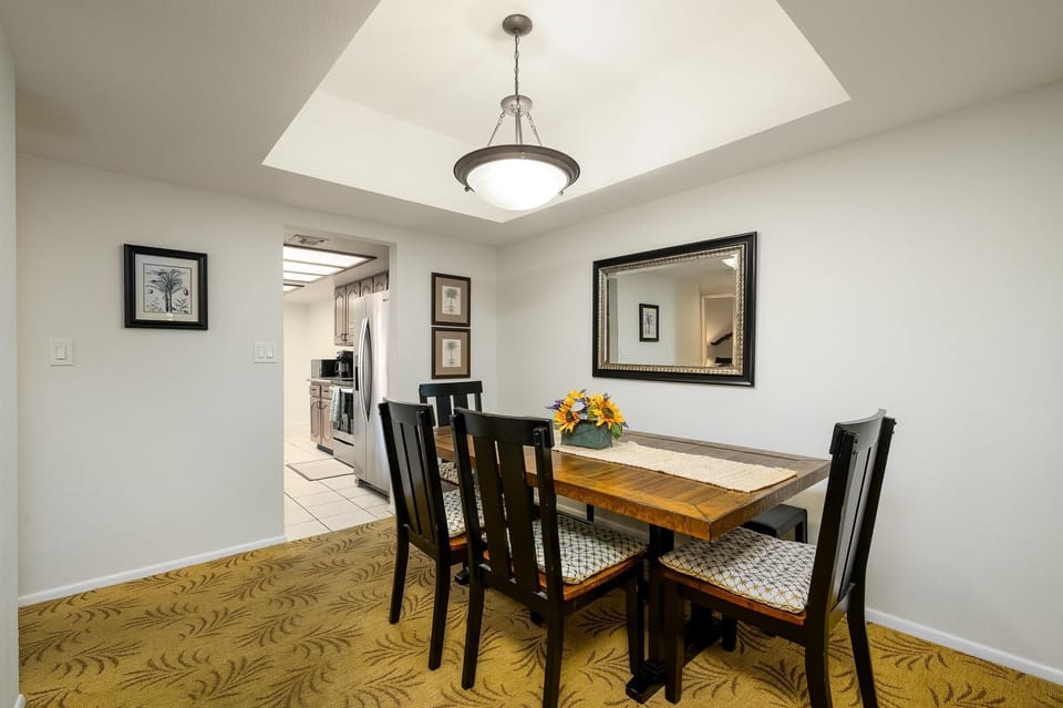 Dining table for six.