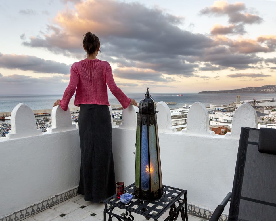 the terrace overlooking the strait of Gibraltar