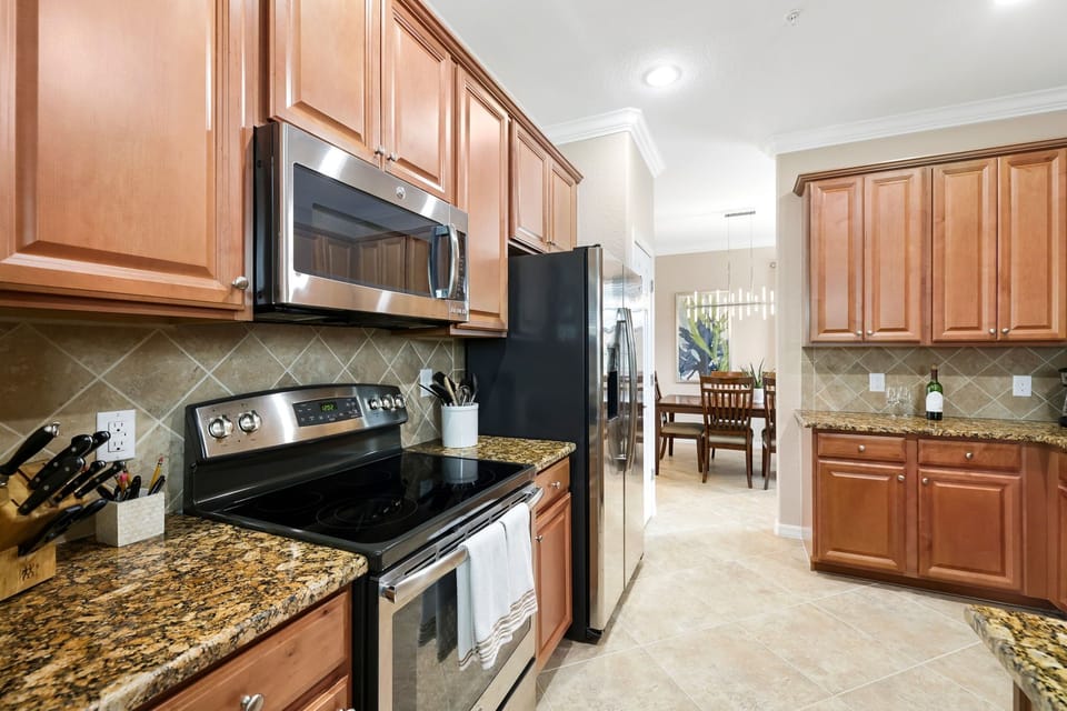 Spacious Kitchen Stocked with Supplies