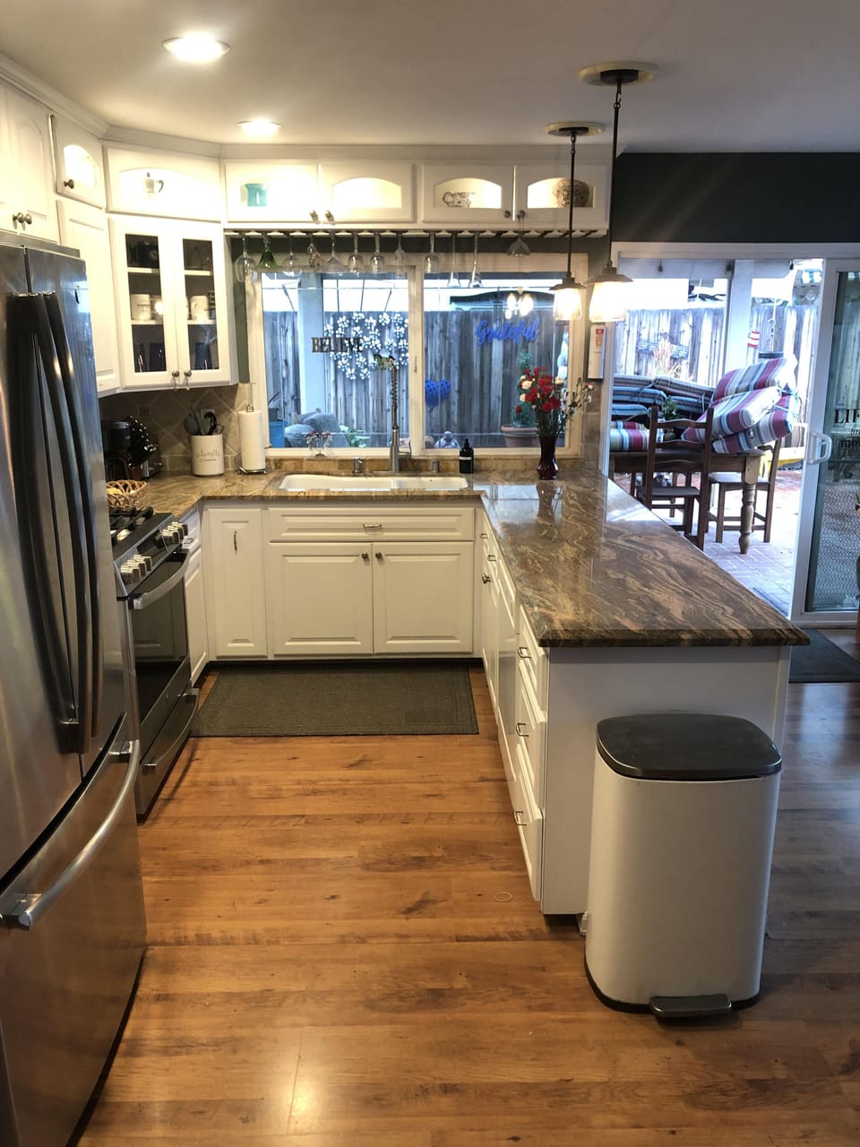 Kitchen area with countertop