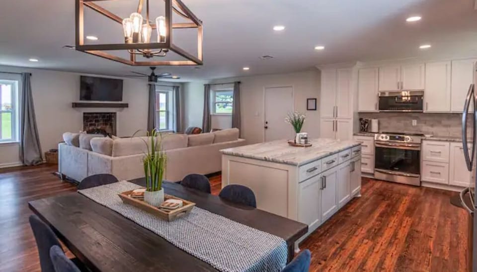 Open concept living for gathering with friends and family