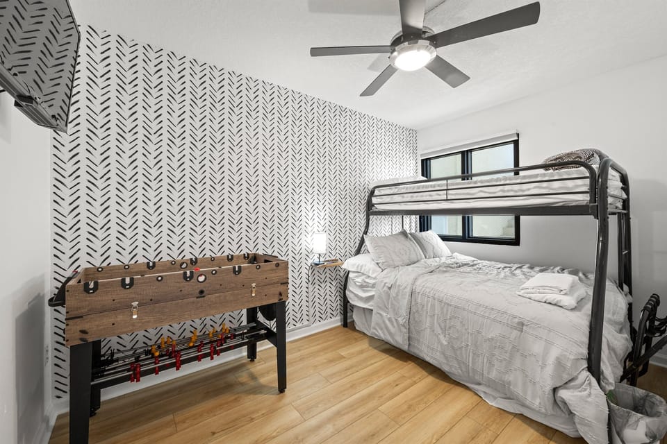 Bedroom #3 with Air hockey multi-use table