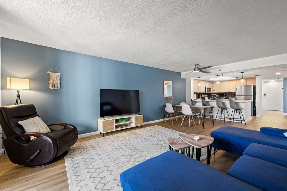 Living room and dining area