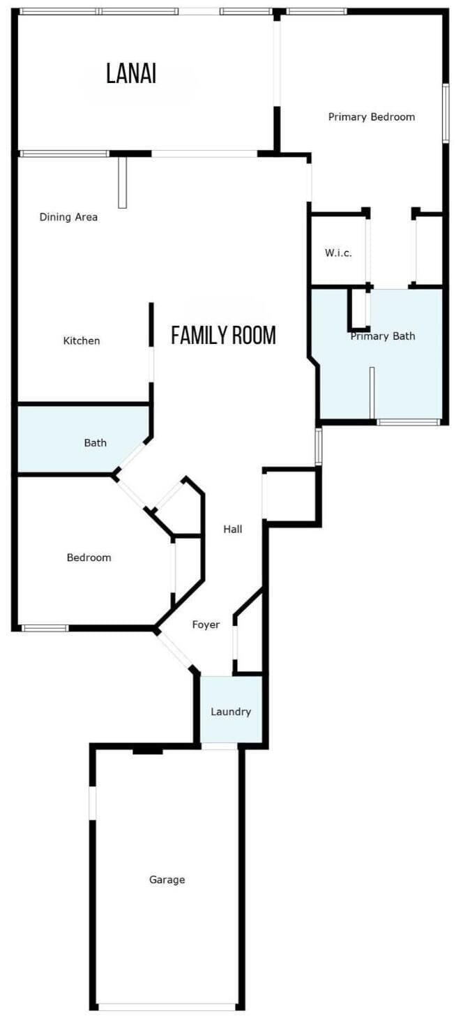 Our floor plan of the first floor coach home