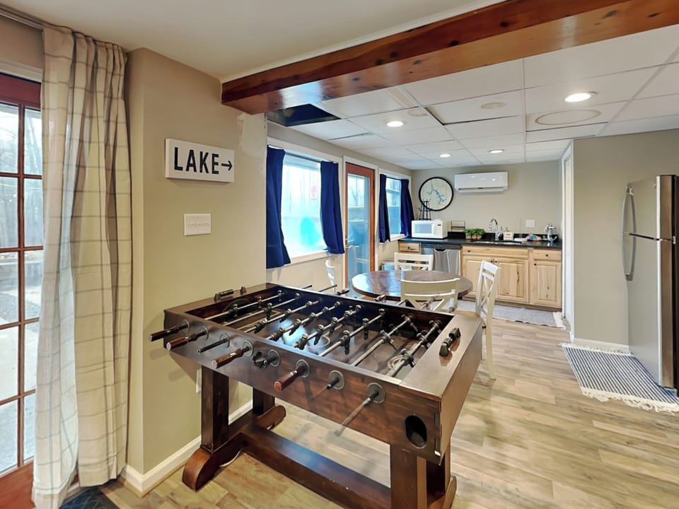 Lower Level Family Room w. Foosball, Kitchenette + Patio Access