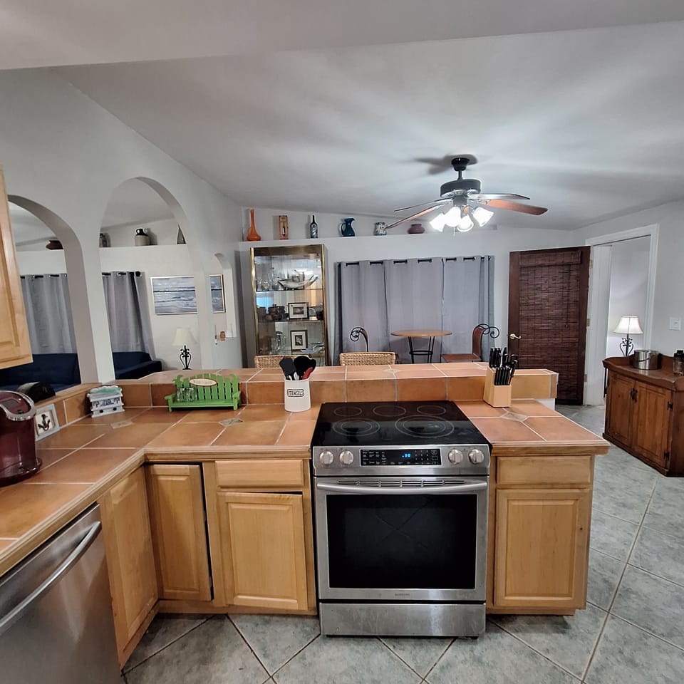 View from back of kitchen