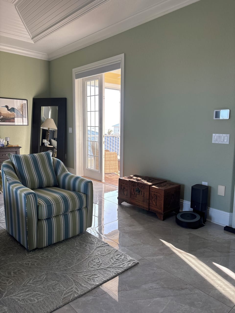Master suite with screened balcony facing Tampa Bay