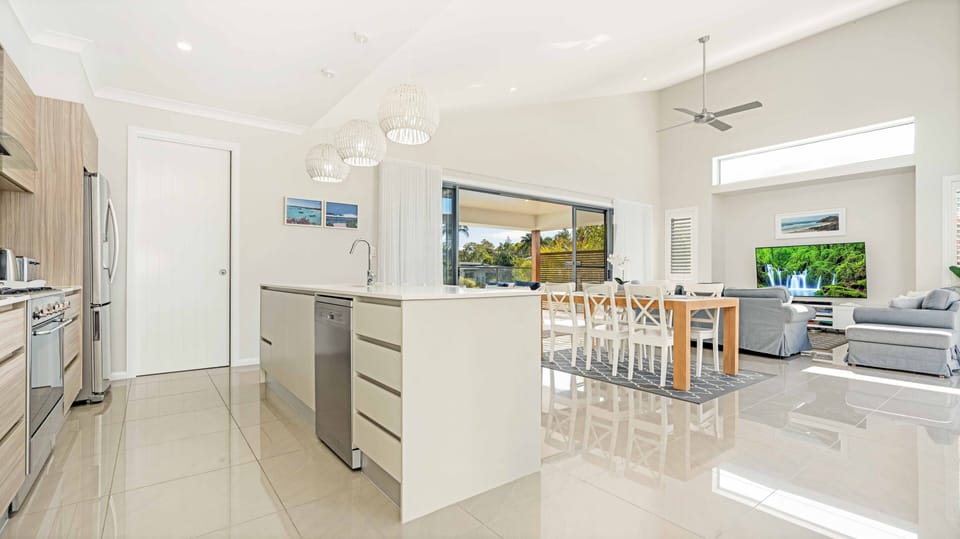 Open plan living area and kitchen