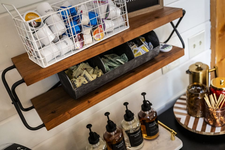 Fully stocked coffee bar