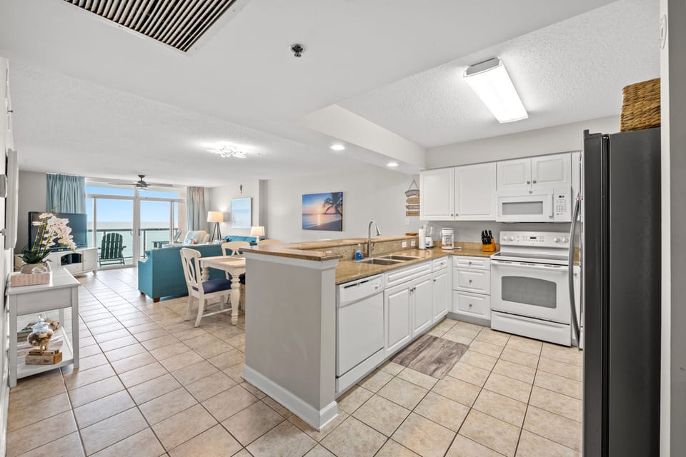 A fully stocked kitchen makes meal preparation a breeze.
