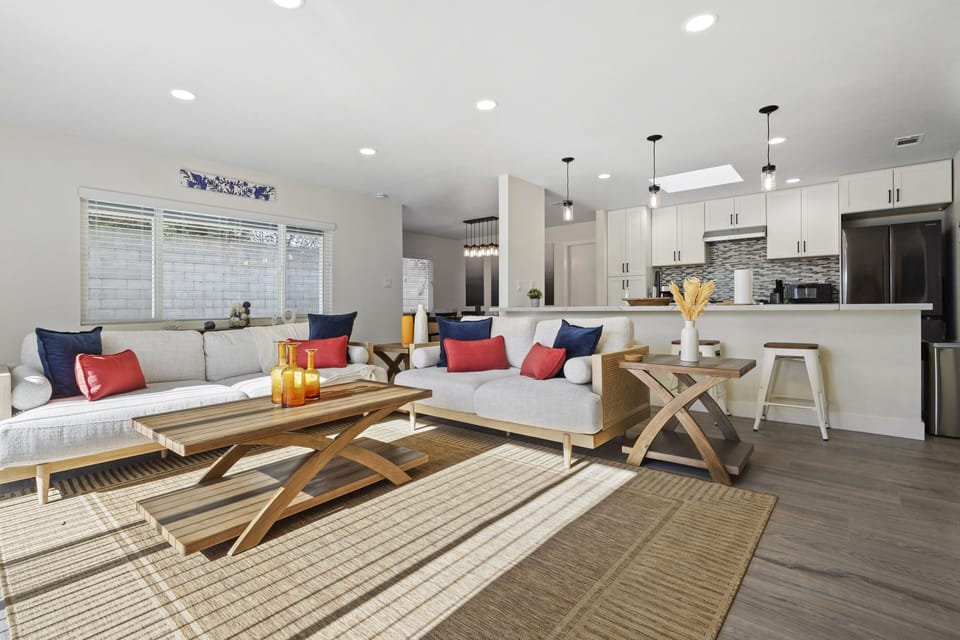 Spacious Wooden Living Room Area