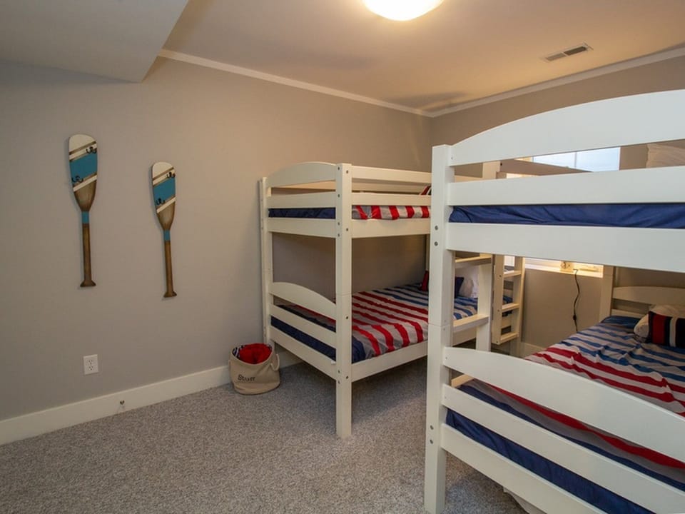 Basement | bedroom 4| two twin over twin bunk beds