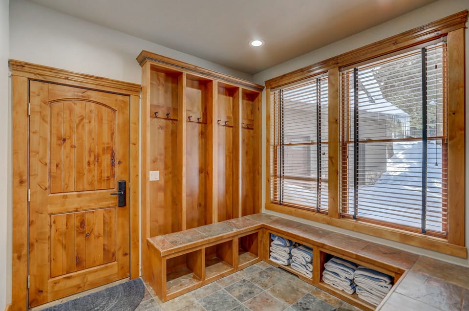 Ample storage space in the mudroom to accommodate your mountain adventures!