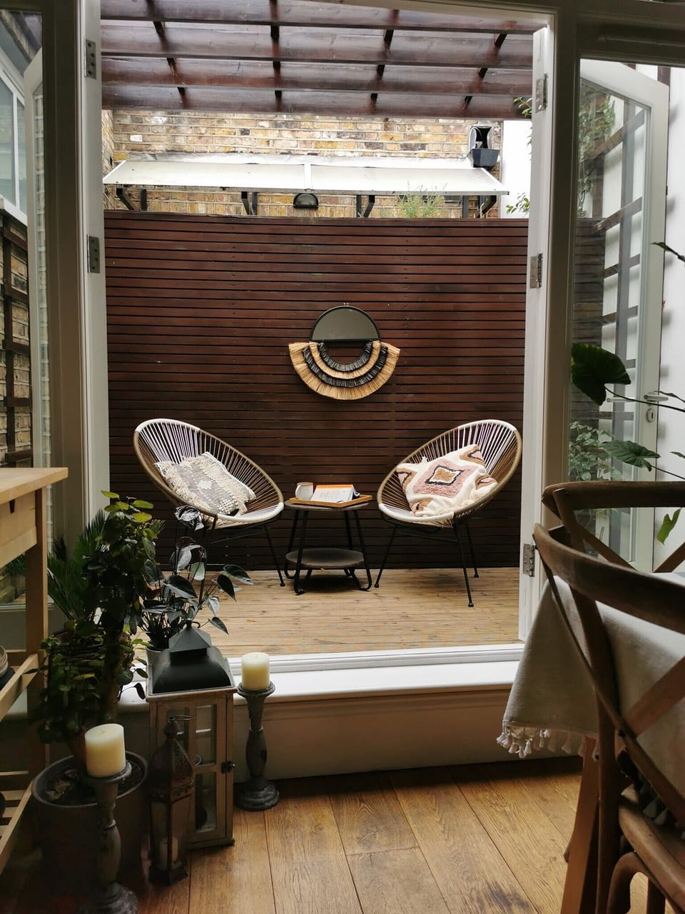 Patio open for use during warmer summer seasons.