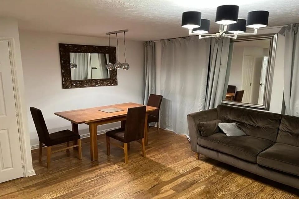 Spacious living room with dining and seating area. 