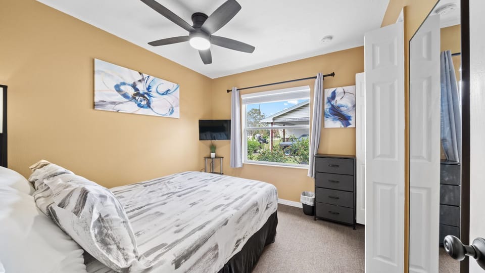 Bedroom 3 alt: Large window for light and airflow, with blackout drapes