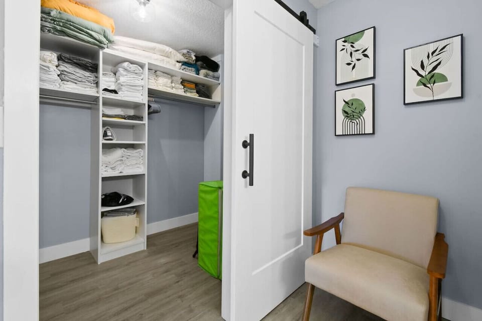 Master bedroom closet also features two additional fold up mattresses!