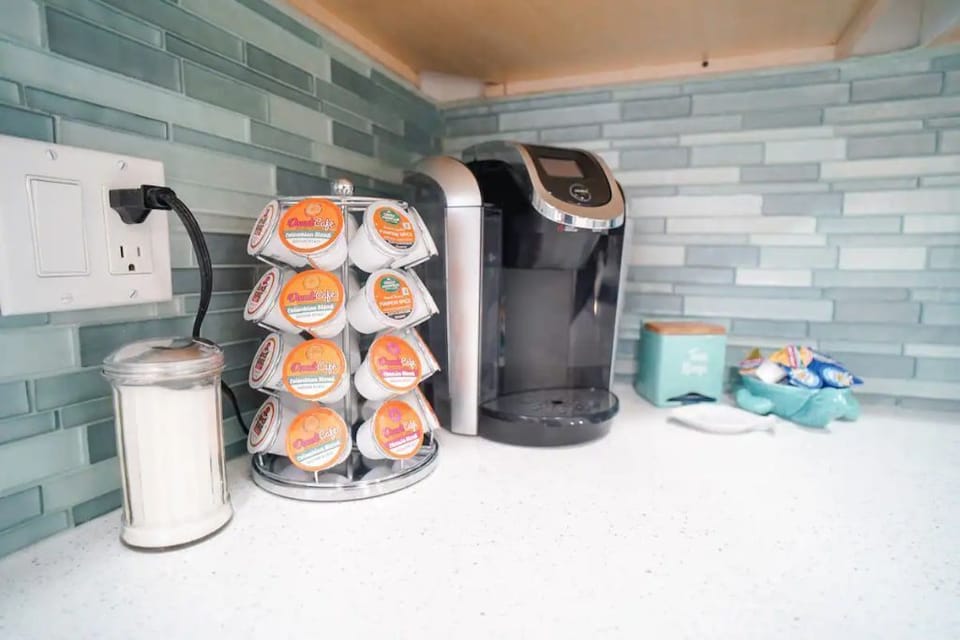 We also provide paper towels, cooking oil, salt & pepper, k-cups, creamer, sugar