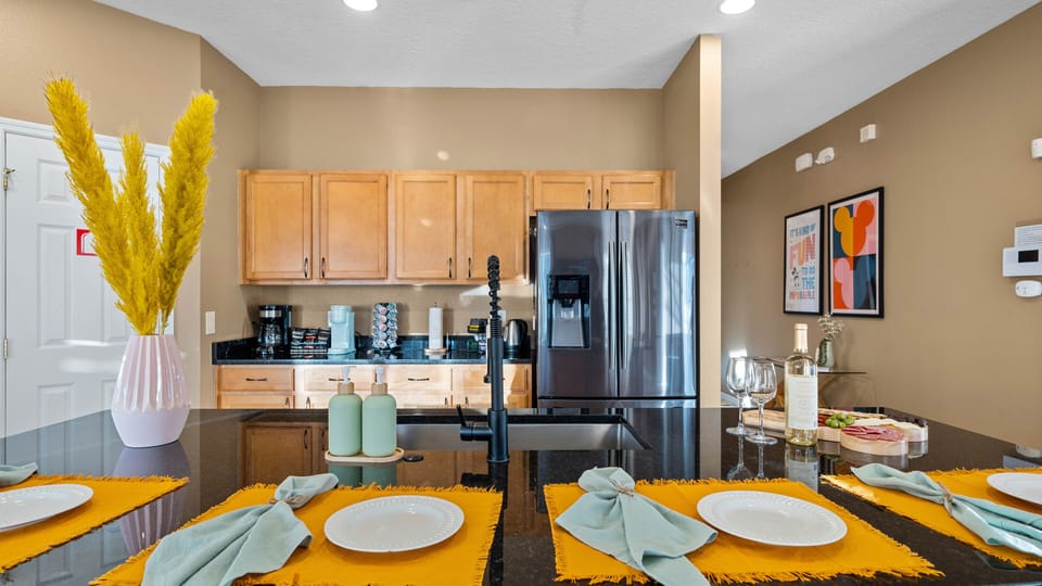 Fully equipped kitchen with modern appliances
