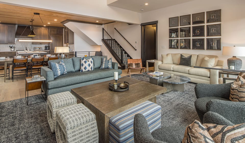 Living Room with Fireplace and TV
