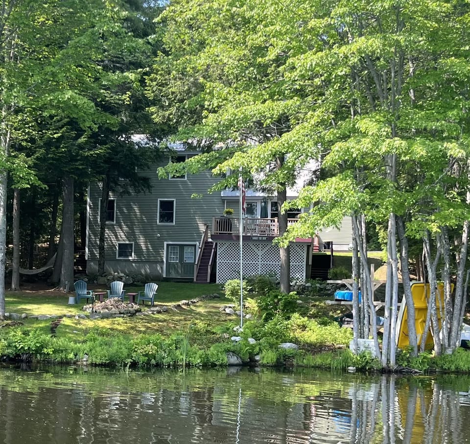 The cabin from the water.