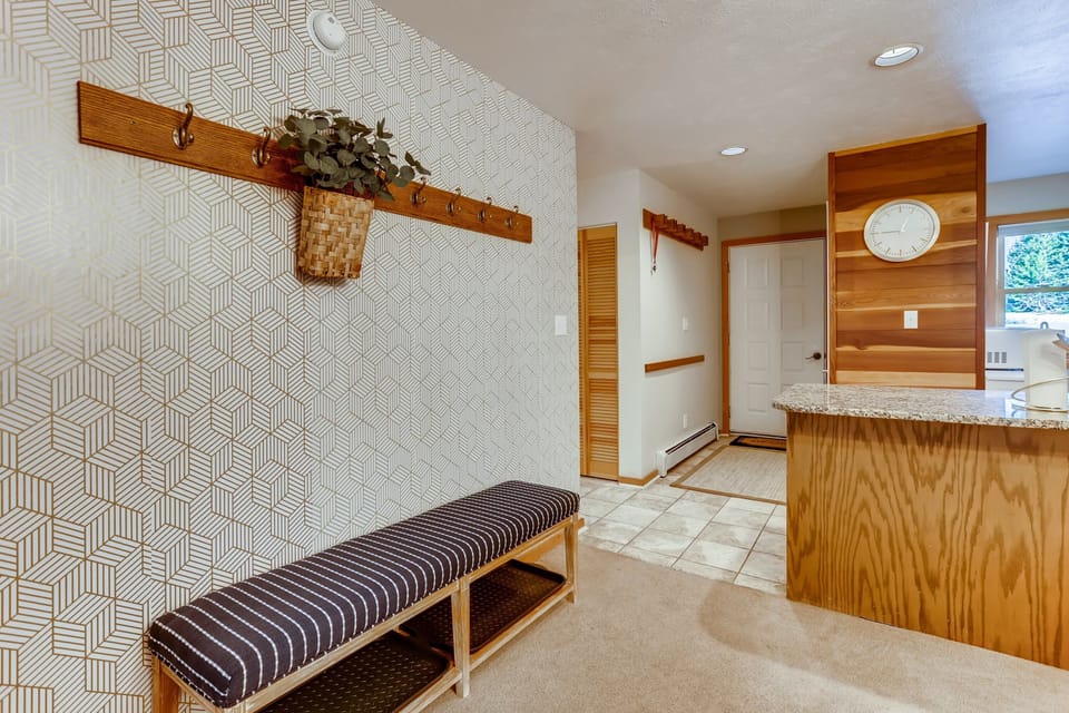 Ski rack in entranceway