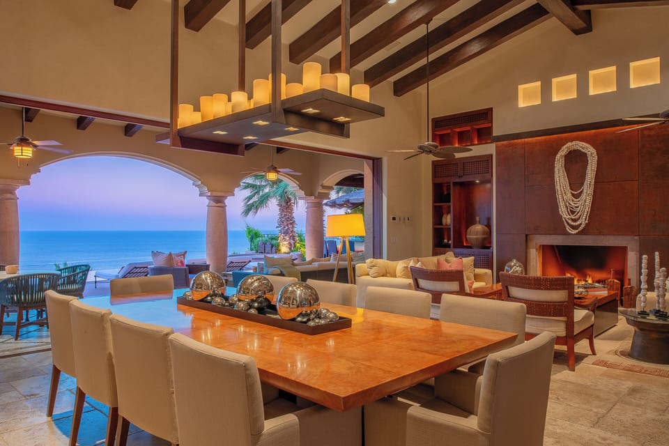 Adriana 15 dining table sunset view