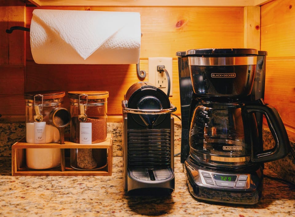 Start your day right in our kitchen, complete with Nespresso, coffee maker, and all the basics for a perfect cup of coffee whenever you crave it.