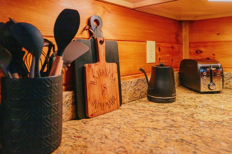 kitchen cooking tools, tea kettle and toaster