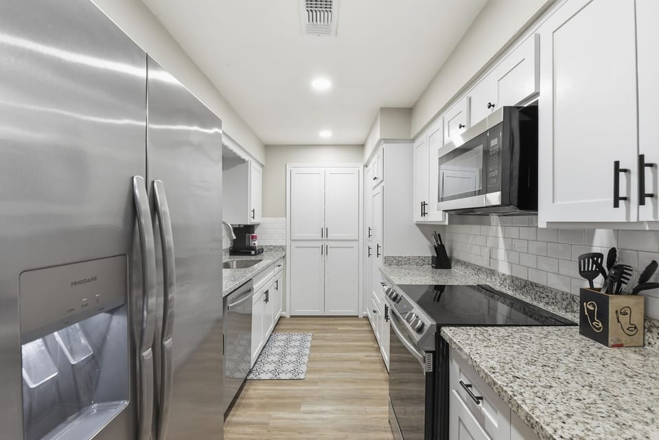 Our kitchen provides all the conveniences of your home kitchen. Please let us know if there is anything specific you may need. 