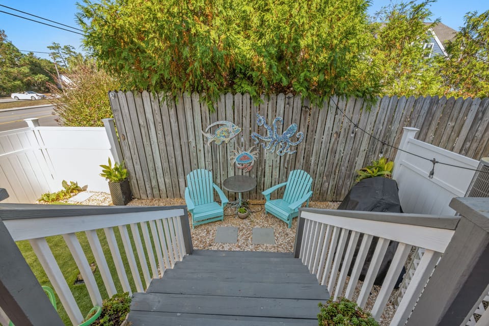Your fur baby is welcome in the fenced-in backyard.