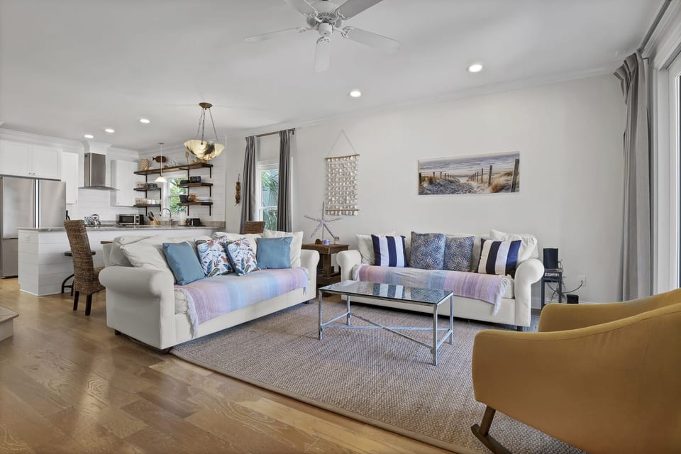 Relax in the cozy living room with plenty of seating