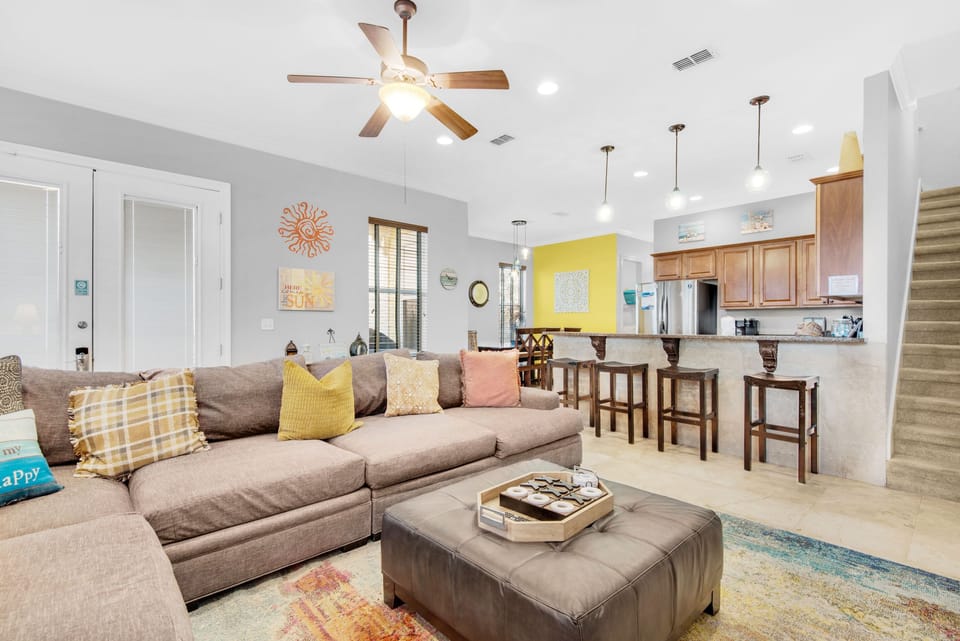 Living room to kitchen view