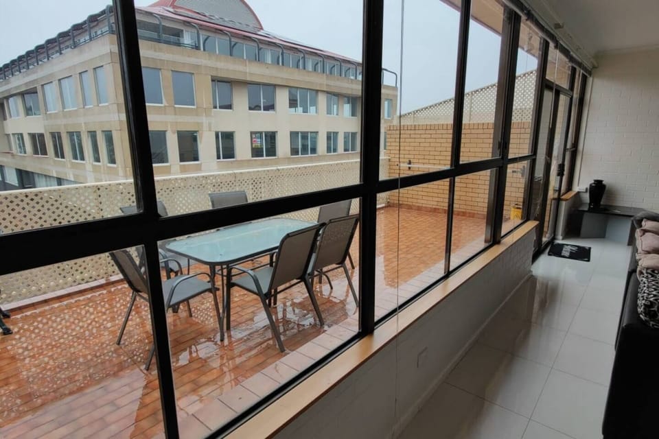 View to balcony from living room