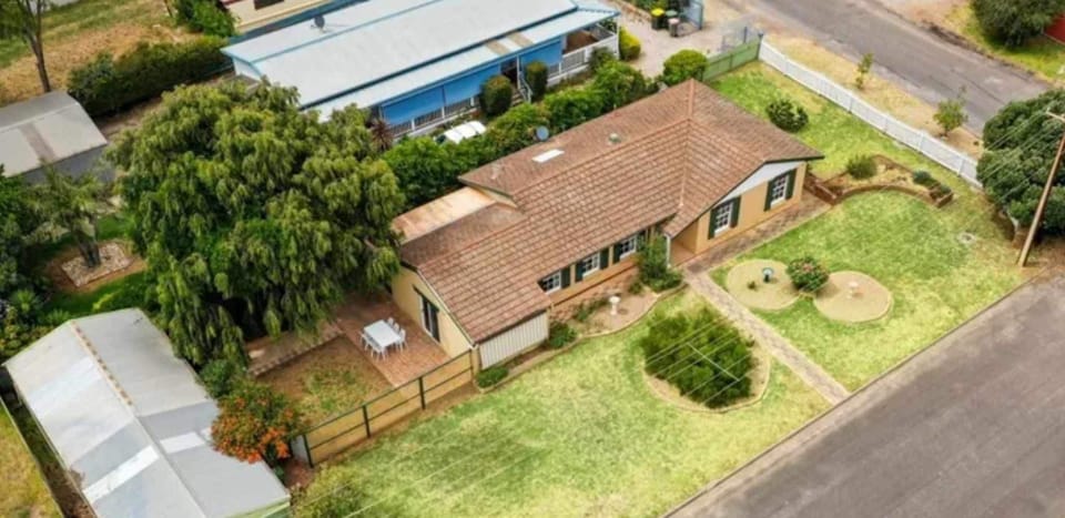 Aerial view of house.